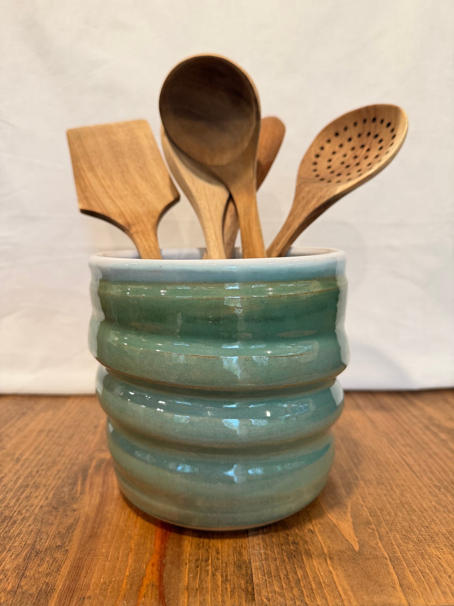 Green Swirl Utensil Holder
