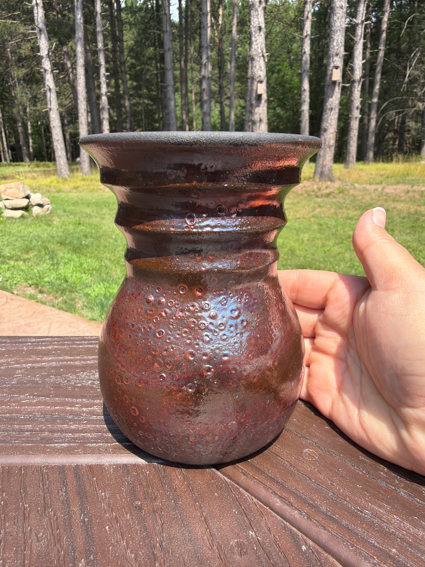 Raku Vase