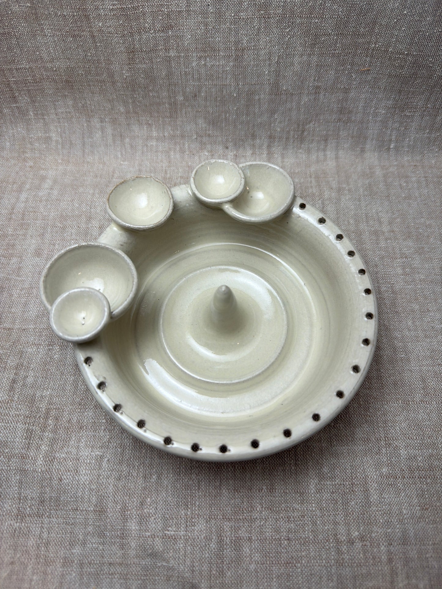 Cream Jewelry Dish