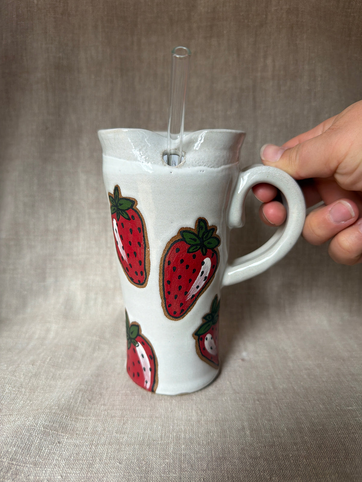 Strawberry Straw Mug