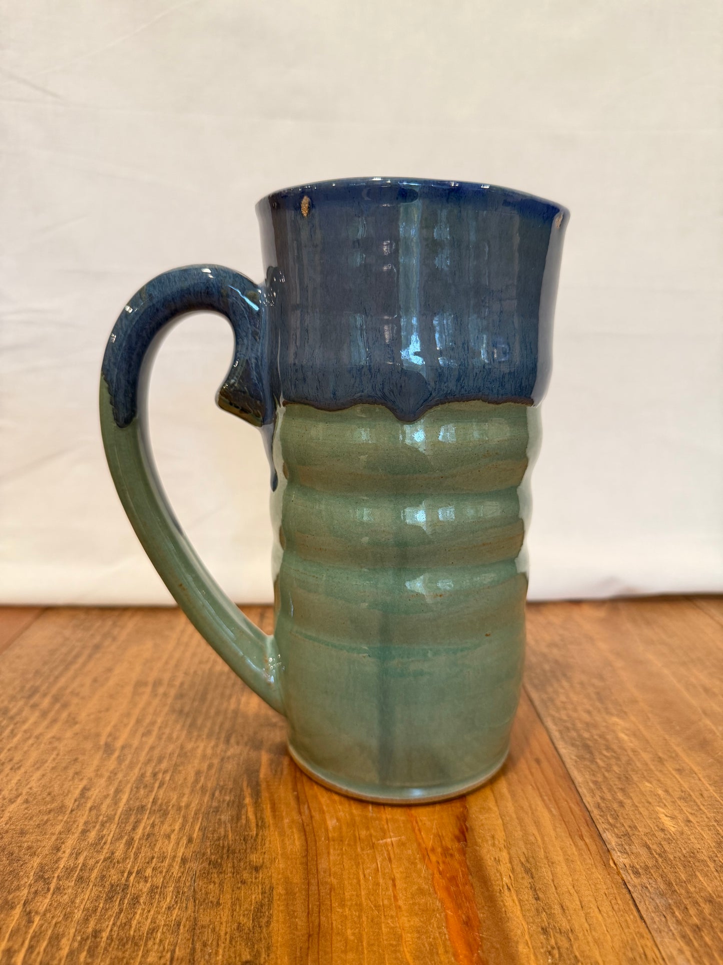 Tall Green Blue Pitcher