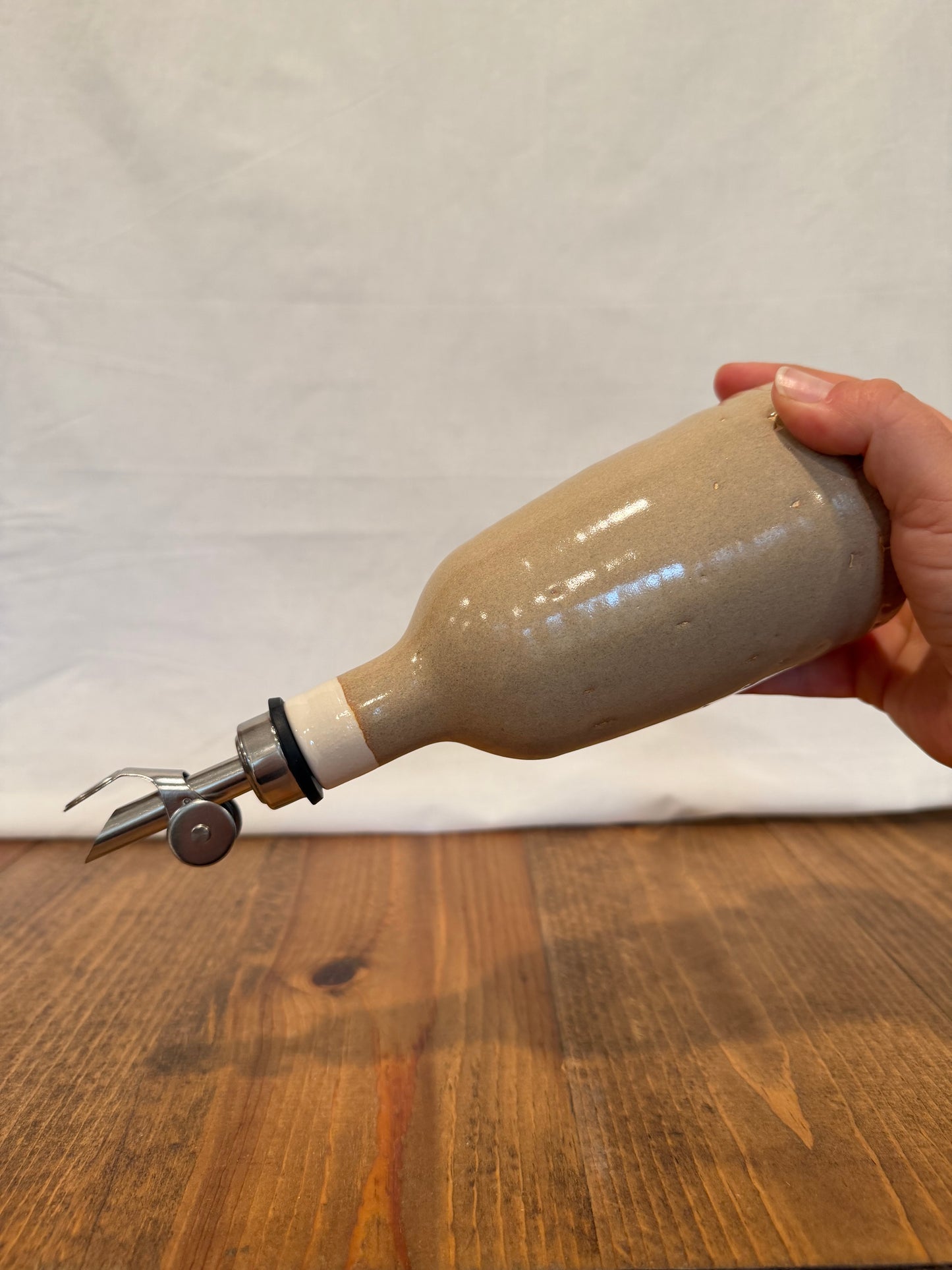 Tall Cream Oil Pourer