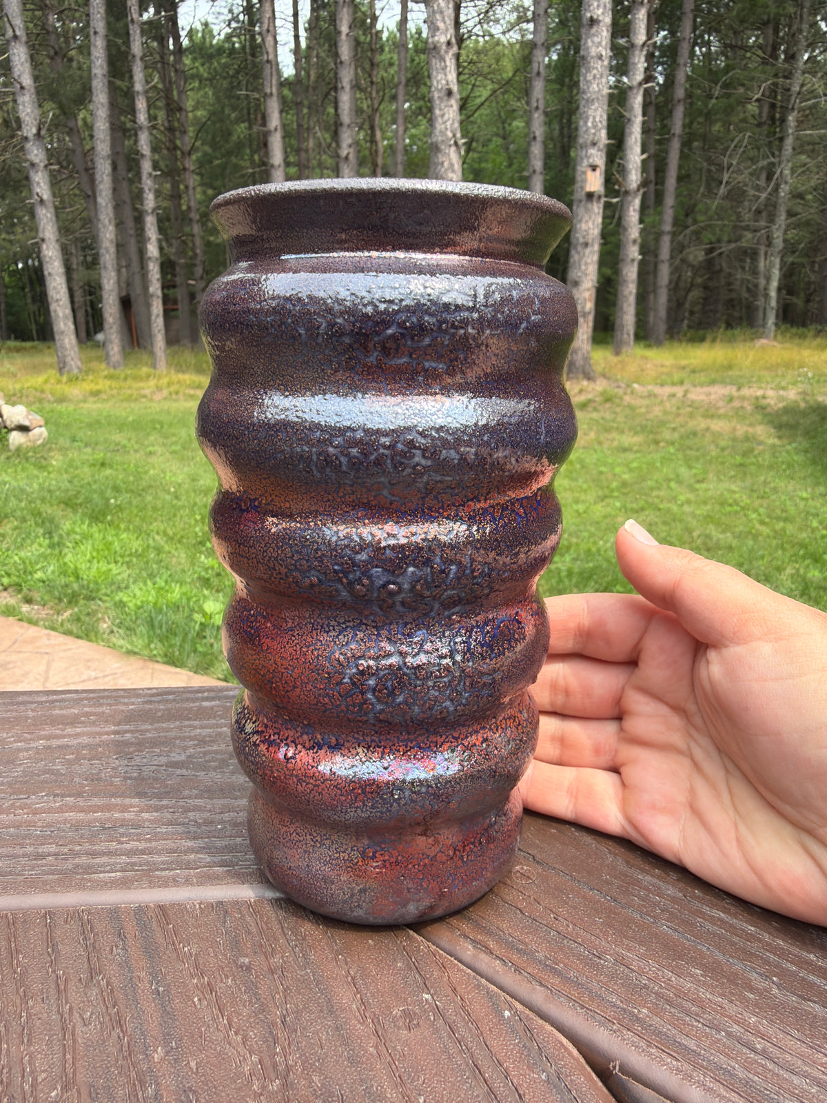 Raku Vase