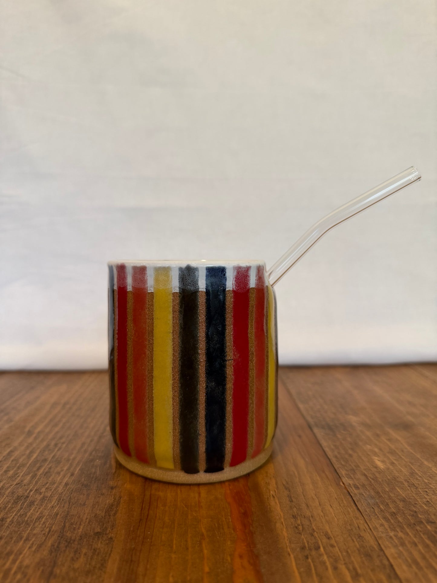 Retro Stripe Straw Cup