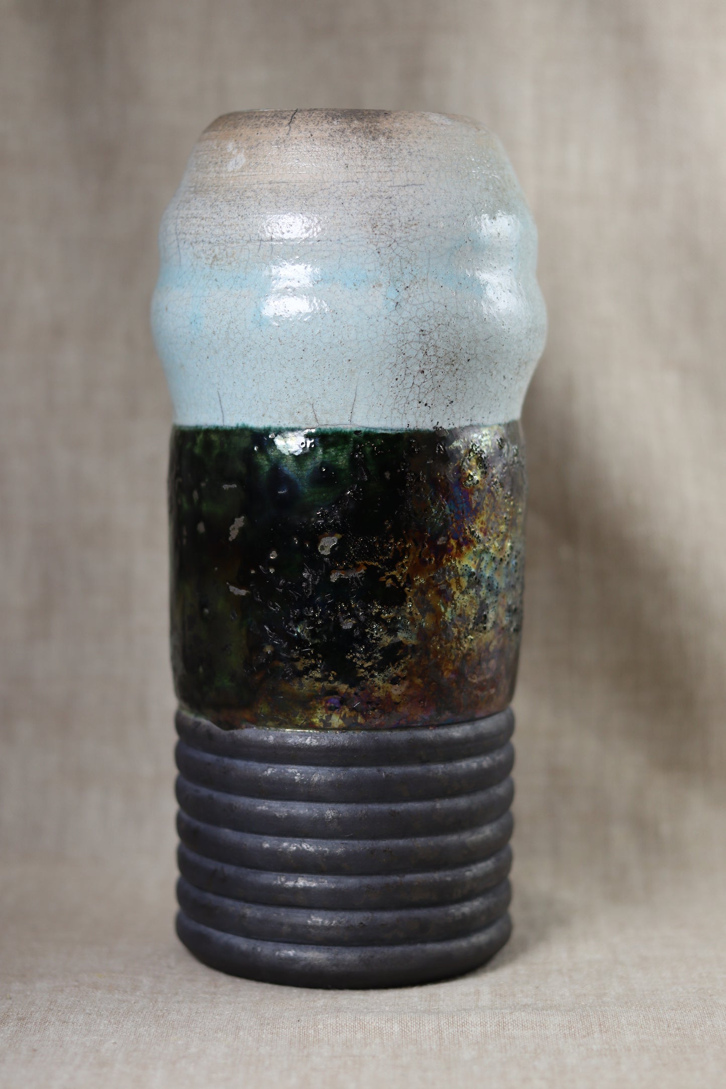 Three Part Raku Vase