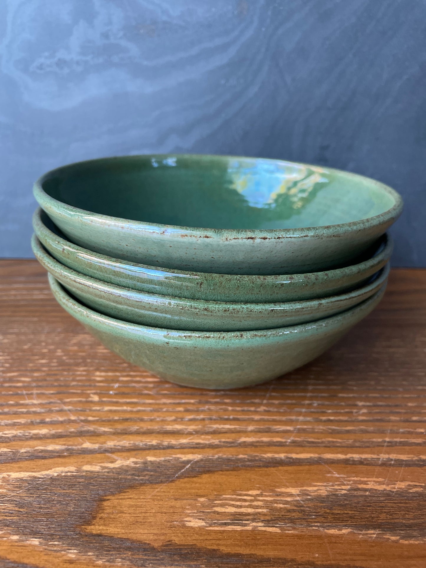 Metallic Green Bowl Set