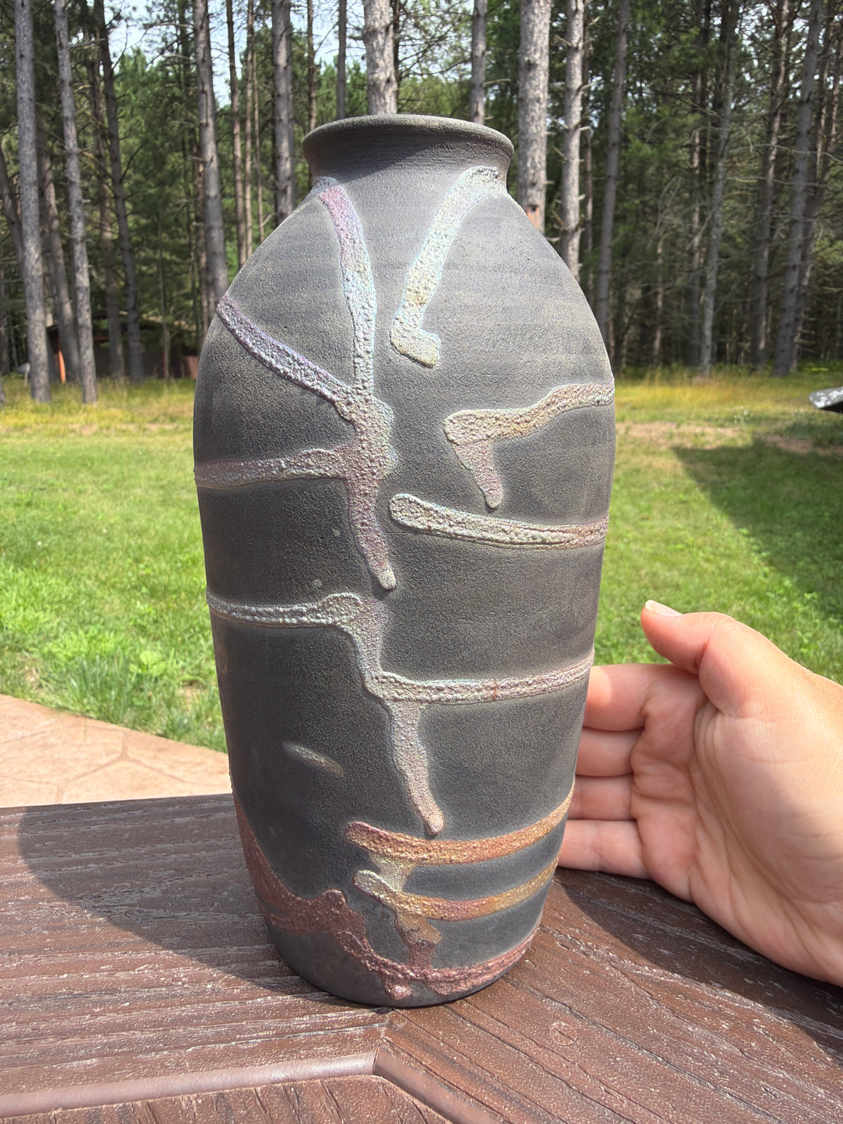 Raku Vase