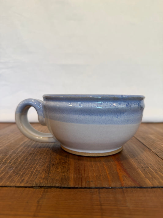 White & Blue Cappuccino Mug