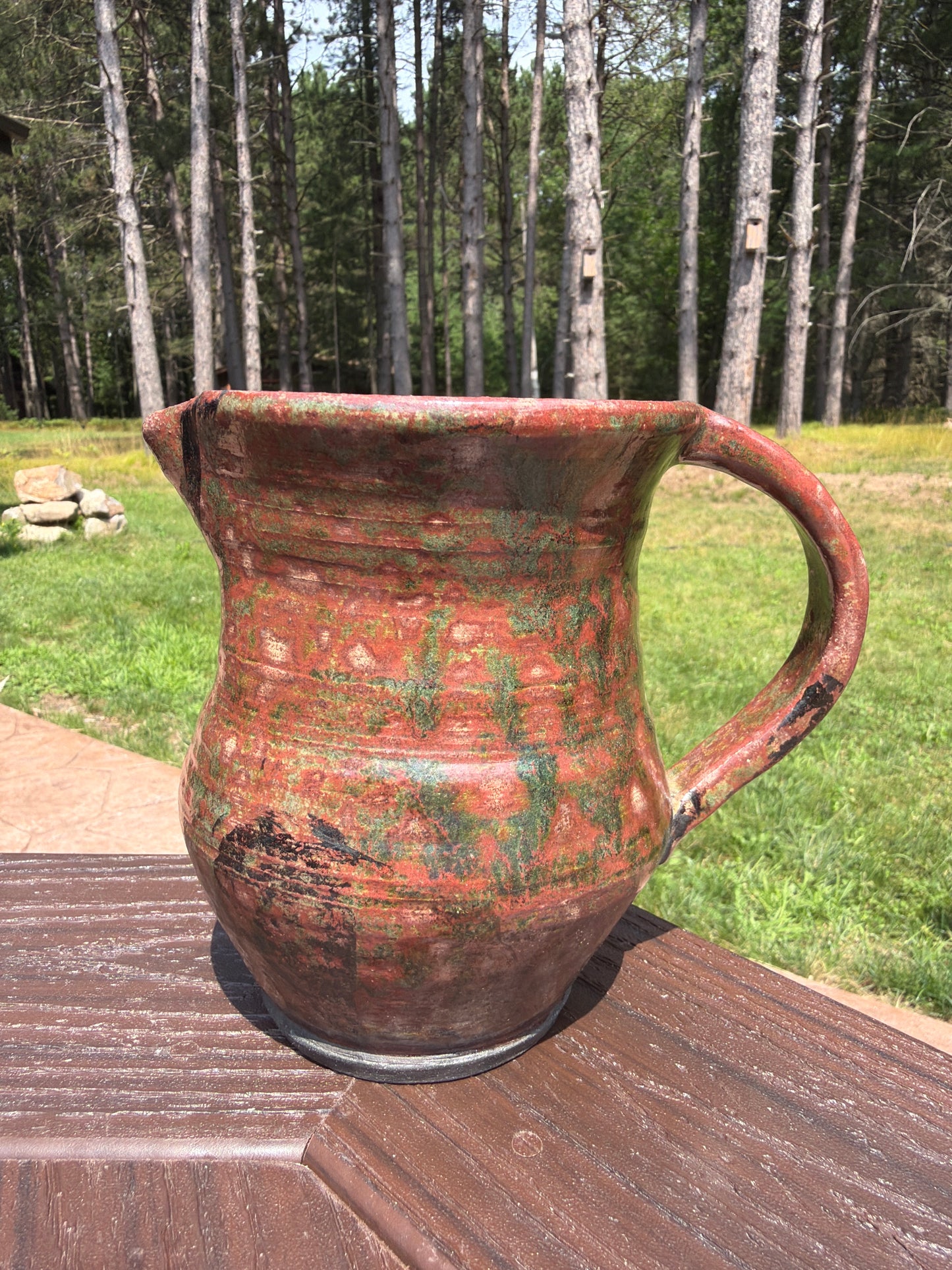 Raku Pitcher Vase