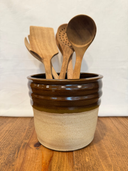 Oatmeal Brown Utensil Holder