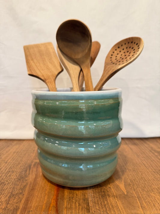 Green Swirl Utensil Holder