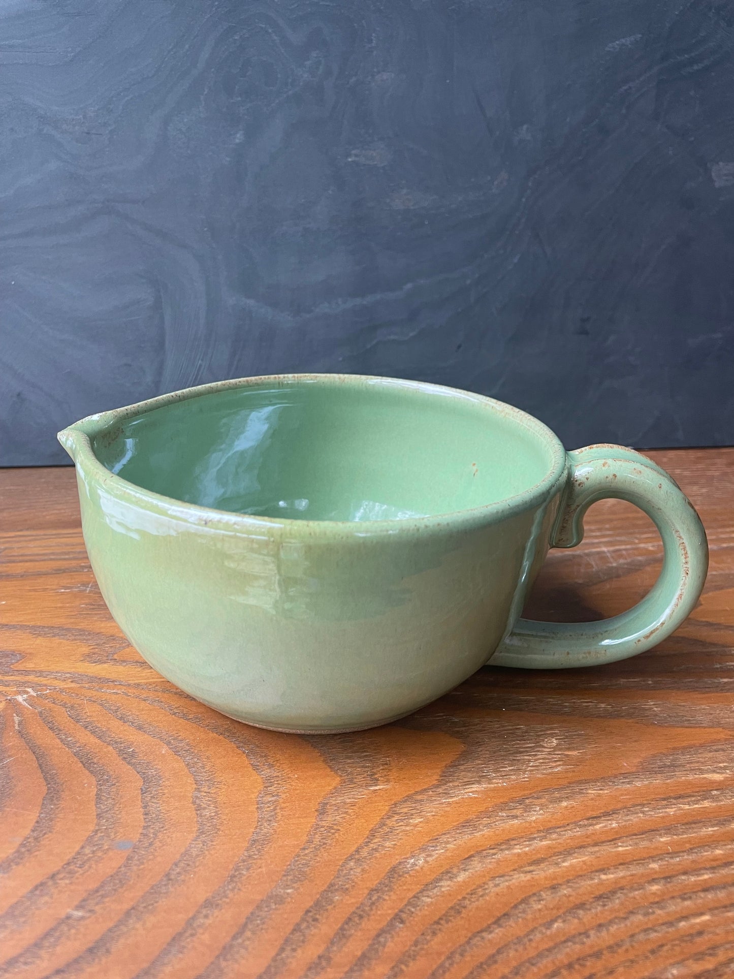 Green Mixing Bowl with Handle