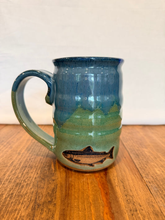 Blue Green Fish Mug