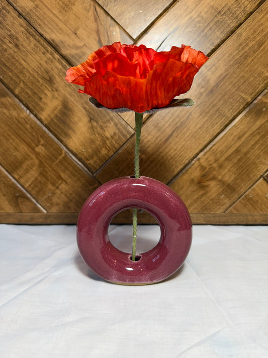 Mauve Red Donut Vase