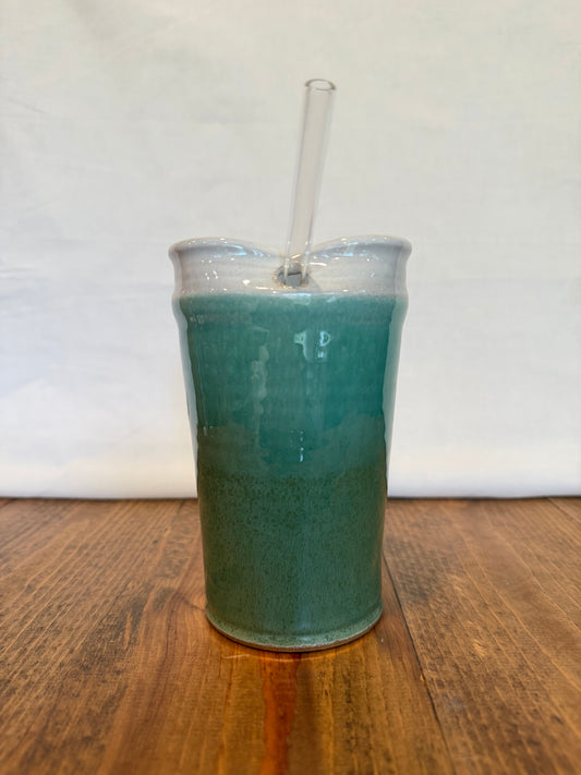 Ombre Green Straw Cup