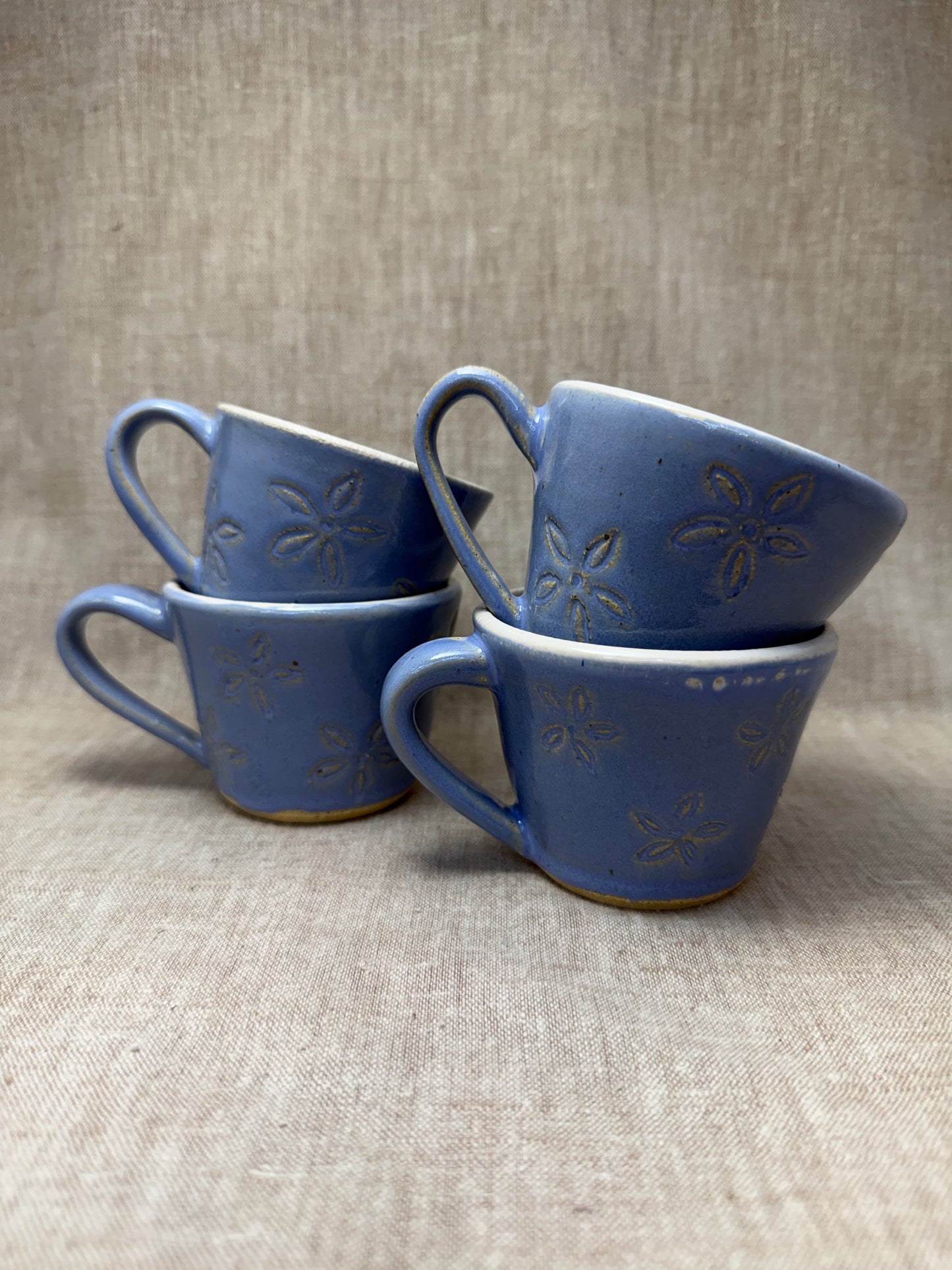 Blue Flower Espresso Mugs