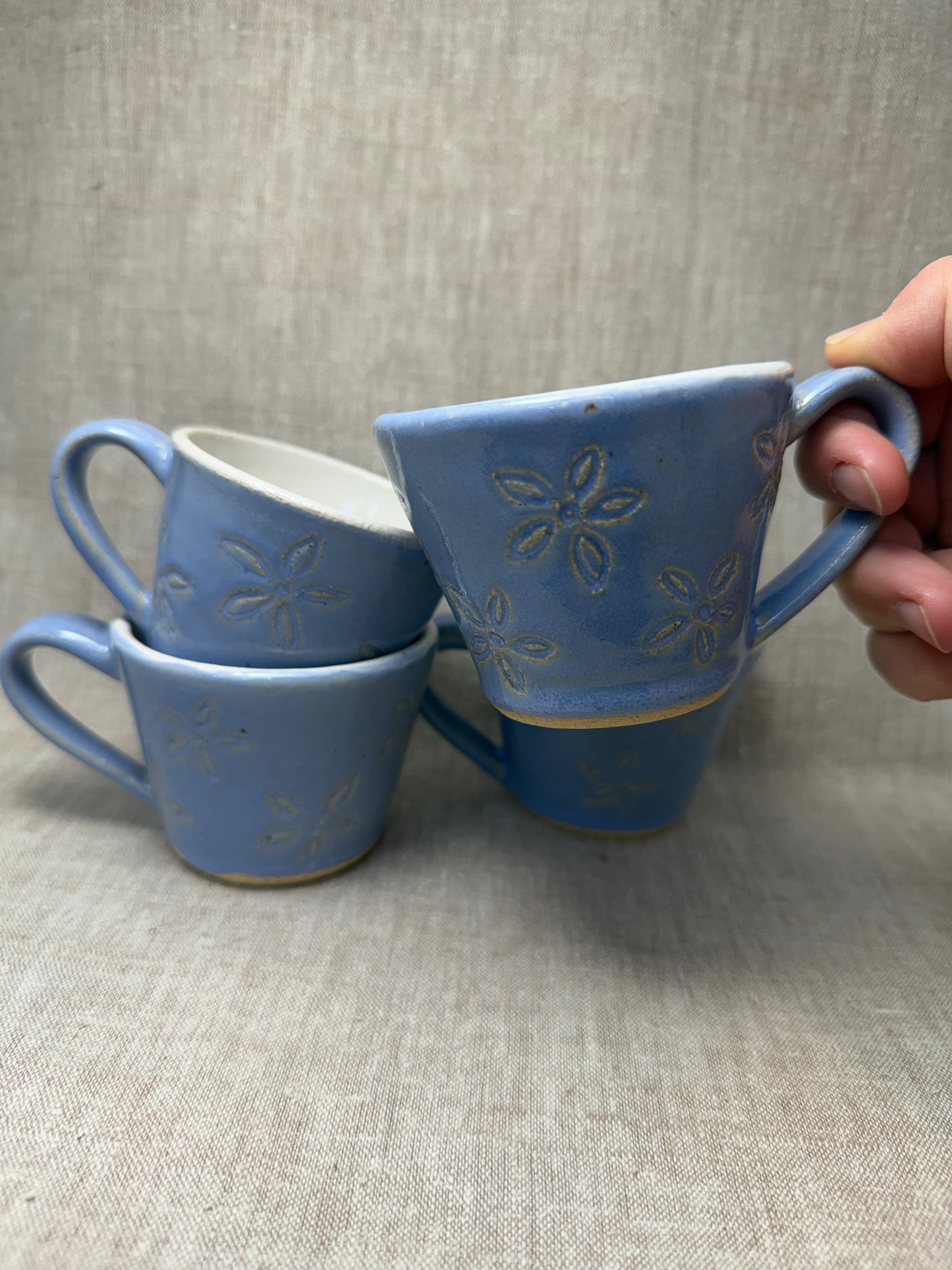 Blue Flower Espresso Mugs