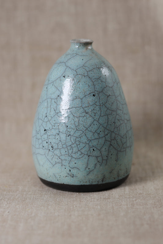 Robin Egg Crackle Raku Pottery