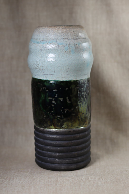 Three Part Raku Vase