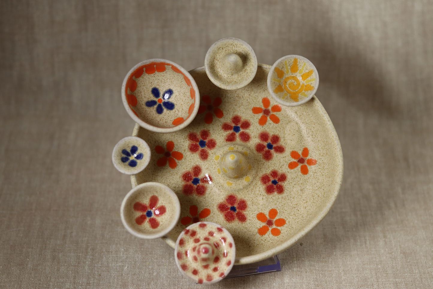 Oatmeal & Flower Jewelry Dish