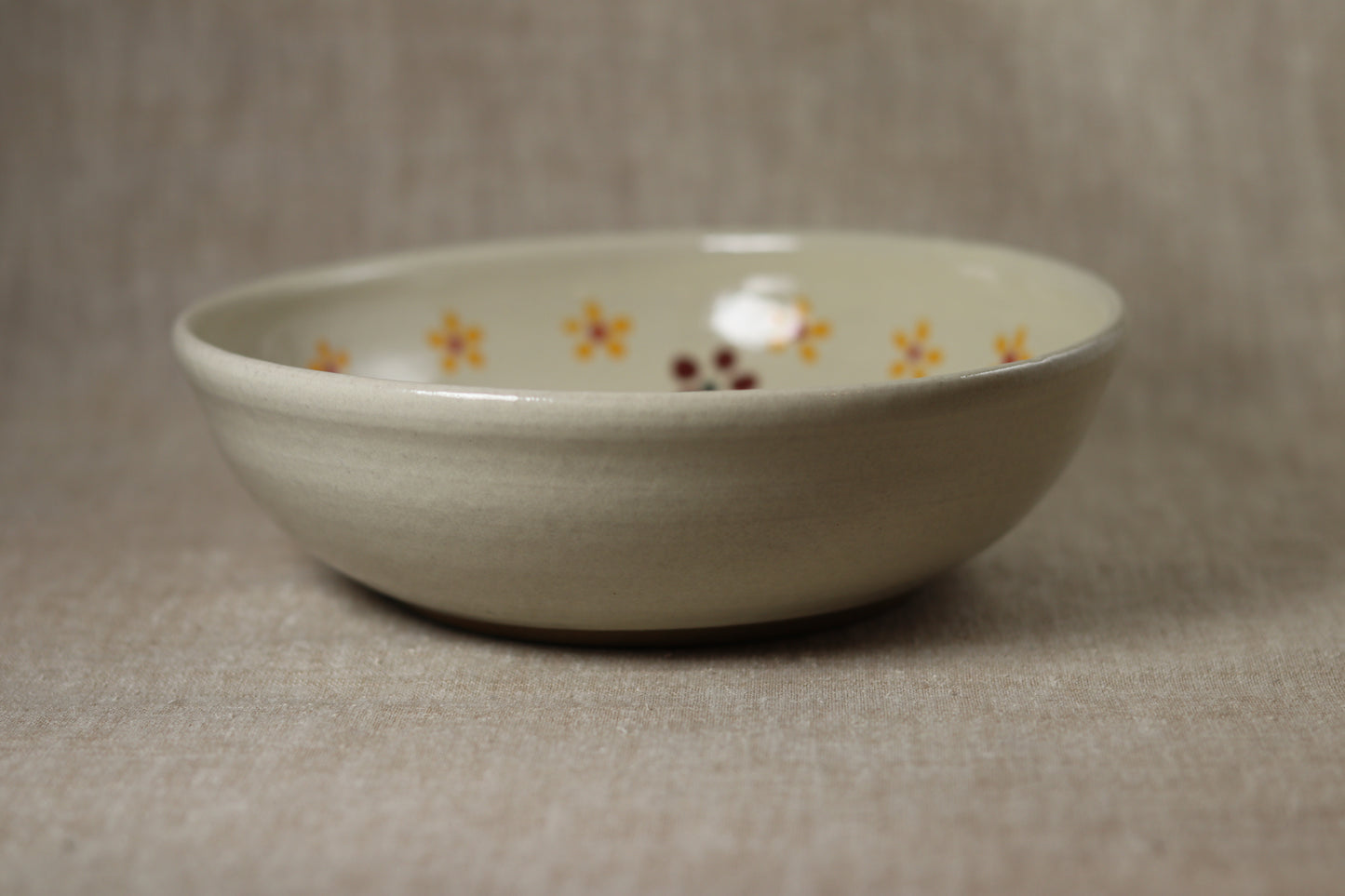 Cream Flower Bowl