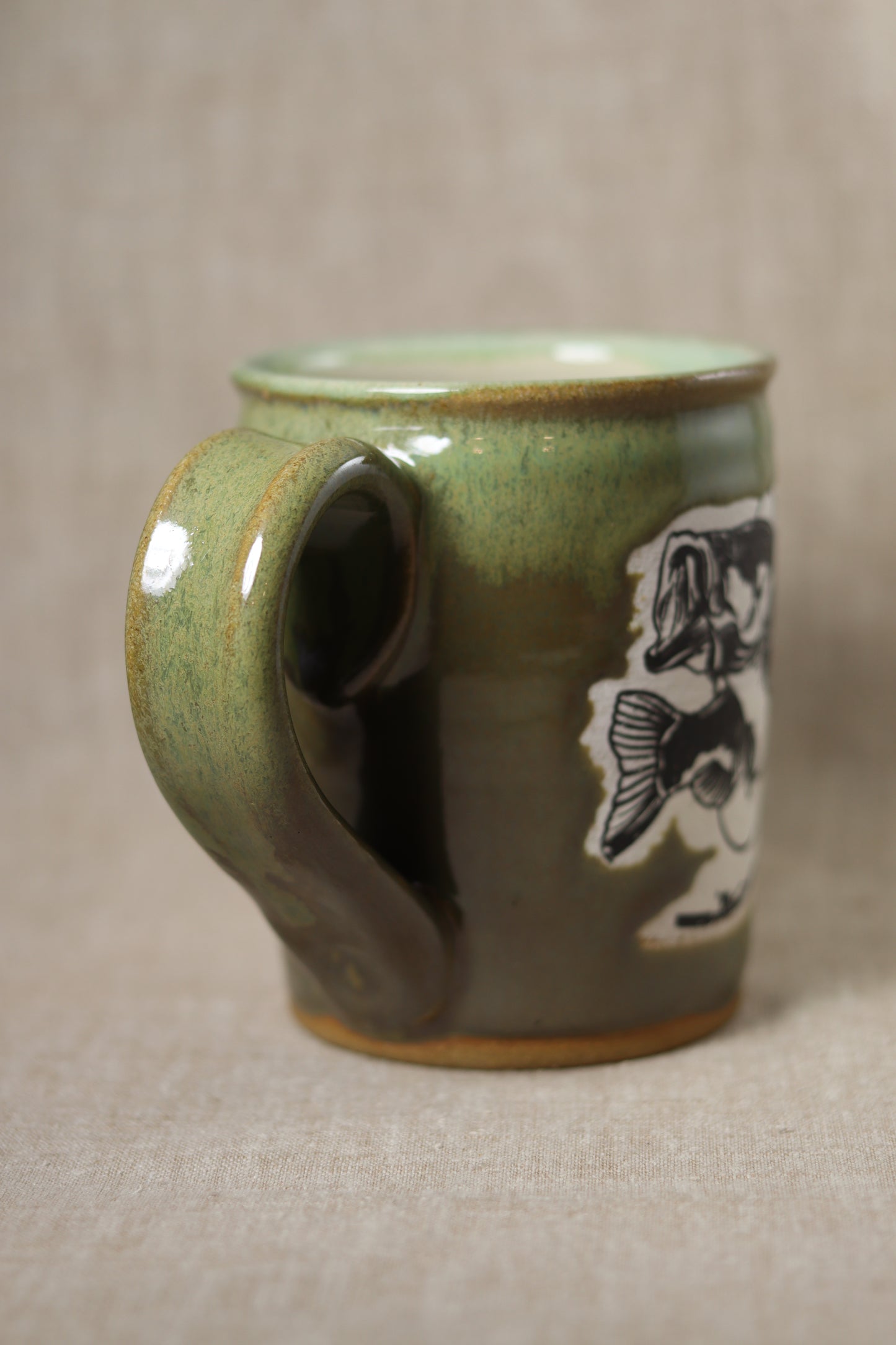 Green Bass Fish Mug