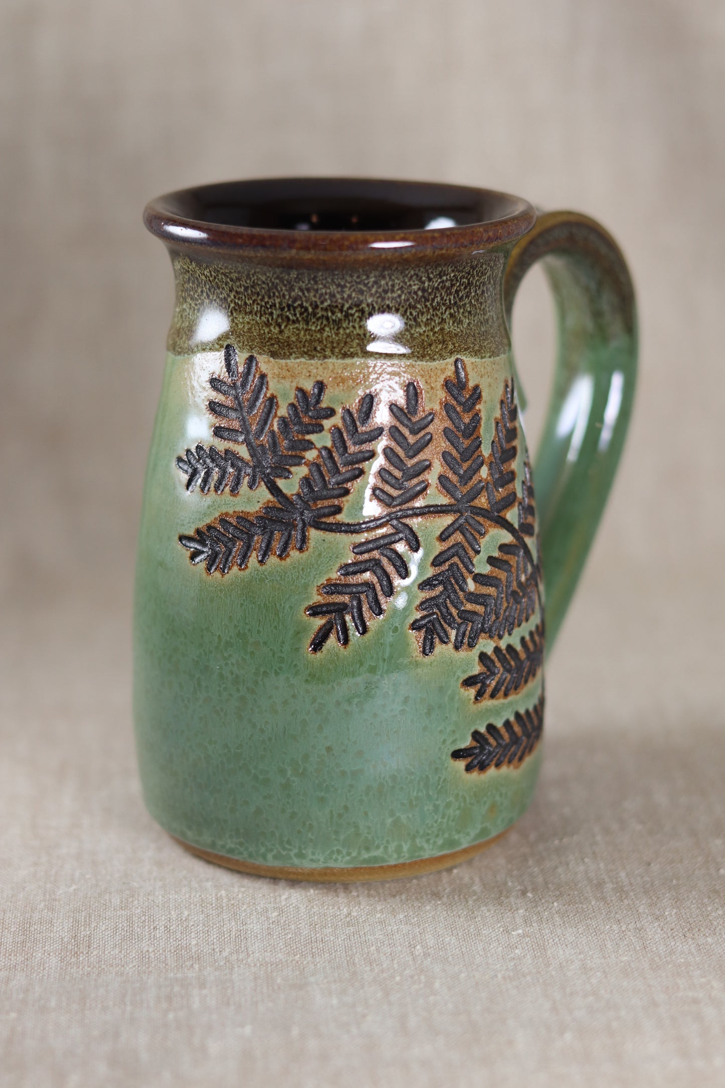 Earthy Green Tall Fern Mug