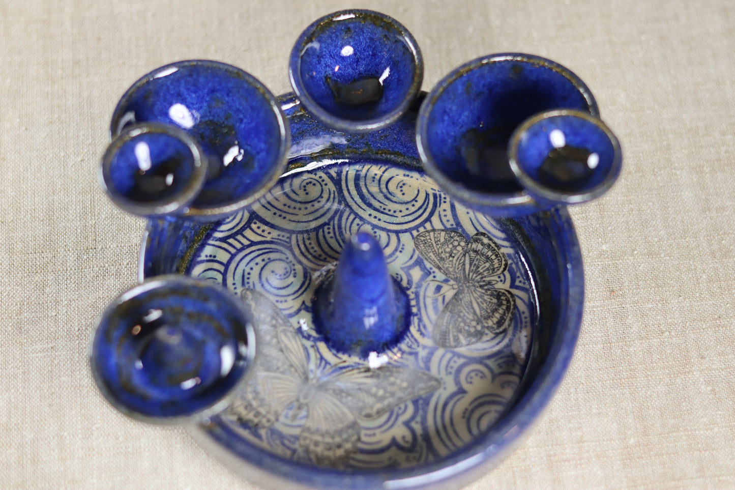 Blue Butterfly Jewelry Dish