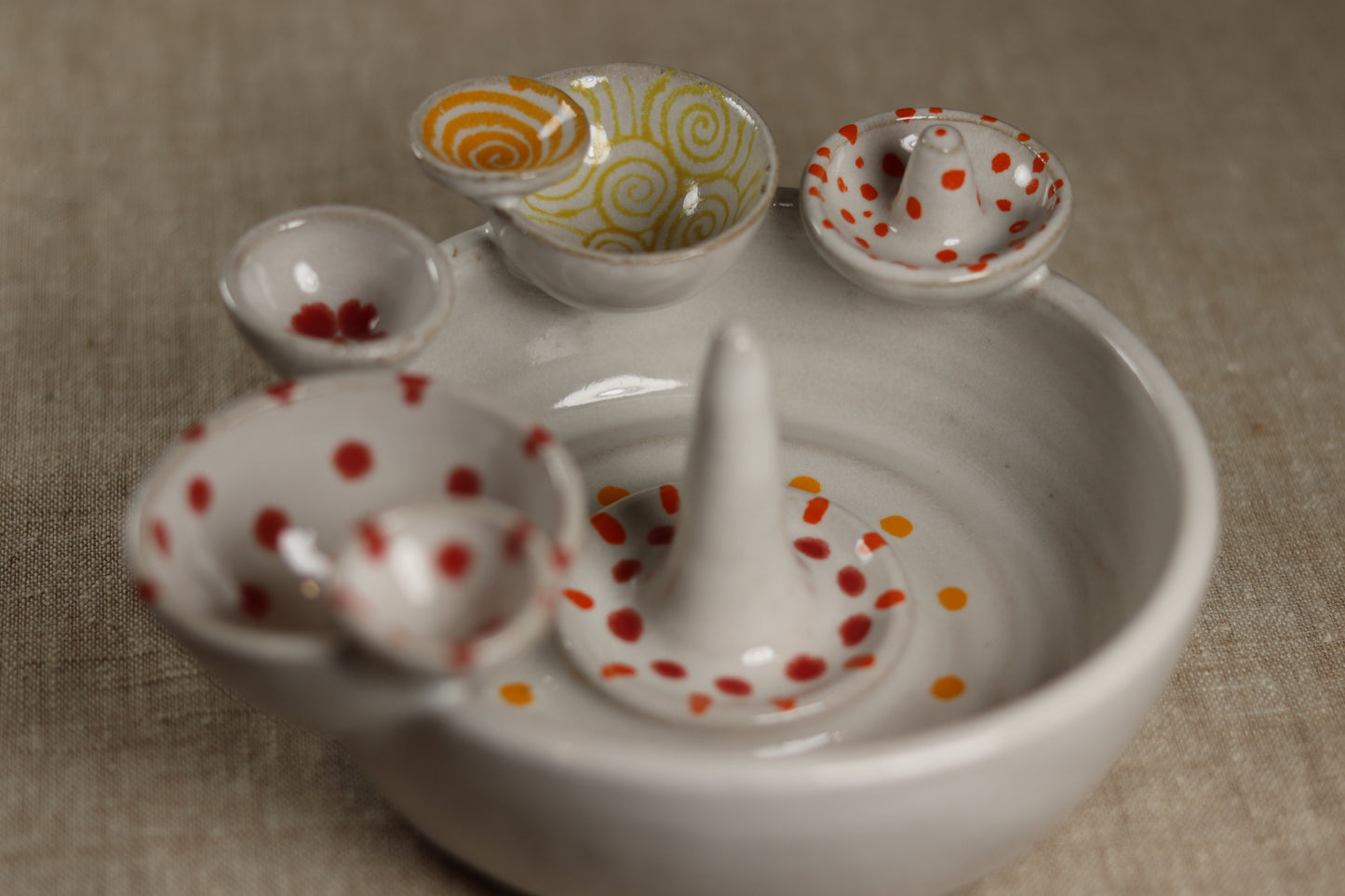 Polka Dot Swirl Jewelry Dish