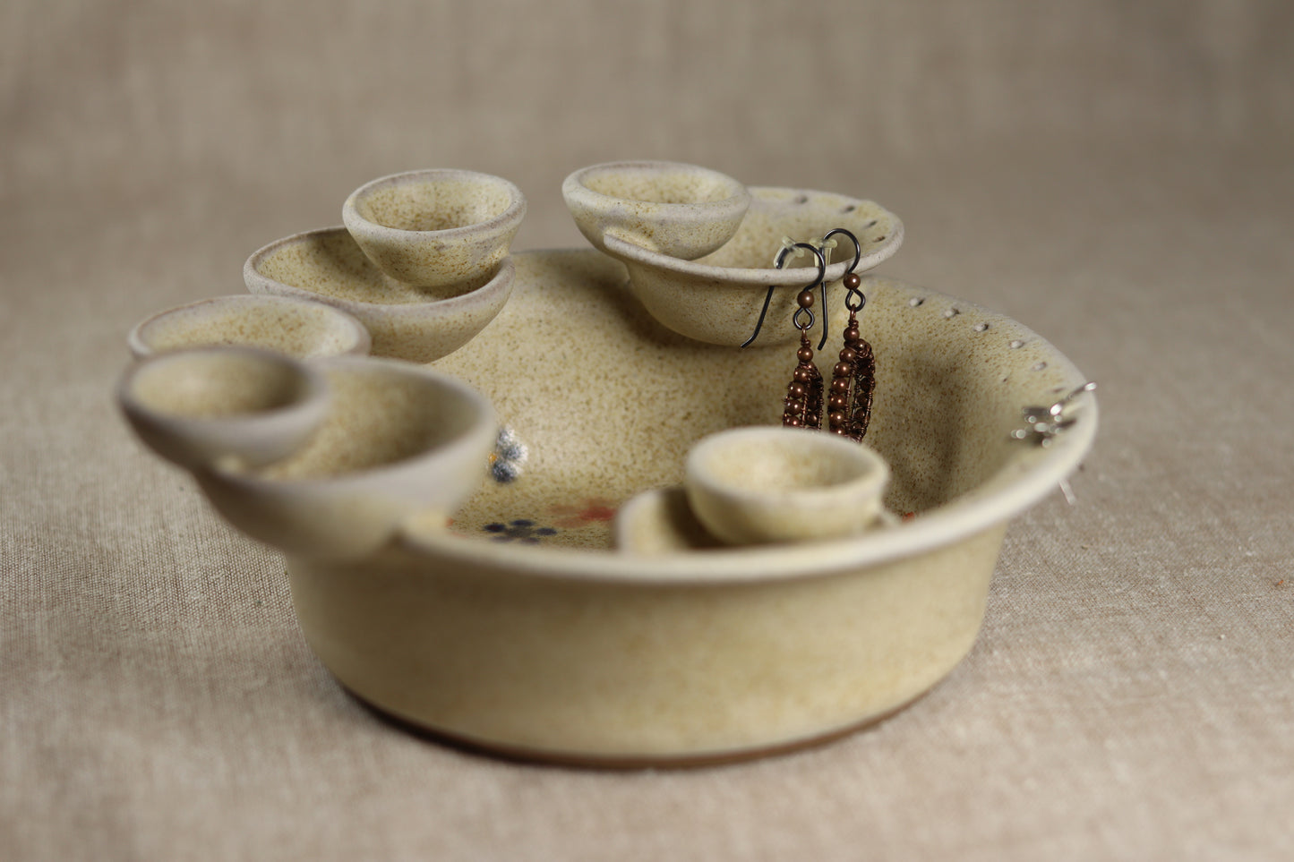 Oatmeal & Flowers Jewelry Dish